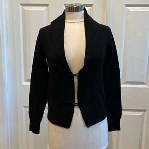 LULU BRAVO Merino Wool Toggle Cardigan Sweater